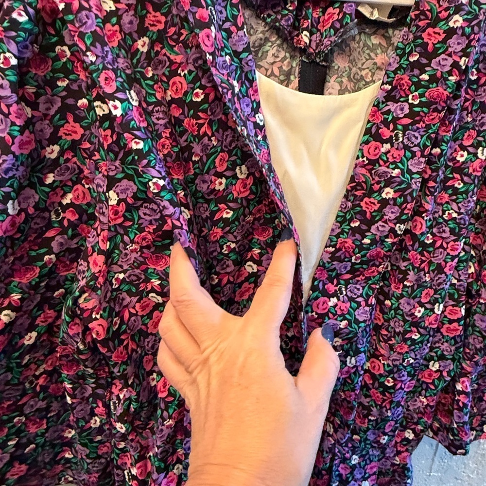 Sweet Miranda Vintage 80’s 90’s Floral Long Sleeve Dress Womens Sz 12 - Picture 3 of 16
